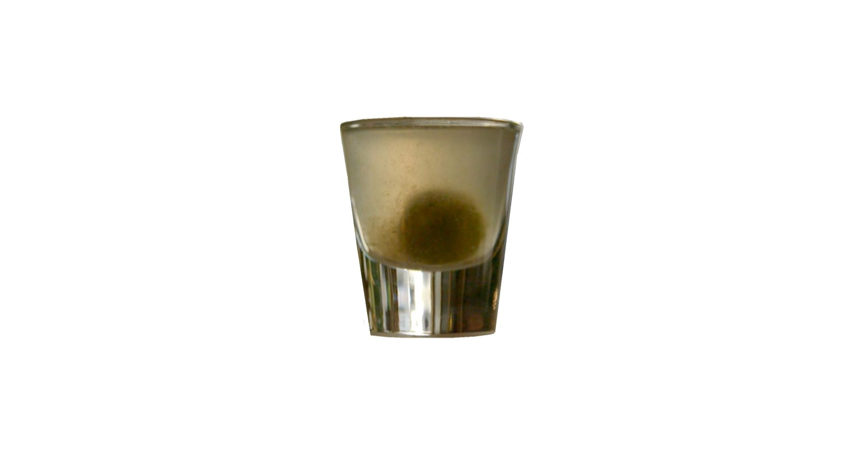 BUDWEISER BEER BUD FROGS LOGO ON A CLEAR SHOT GLASS 