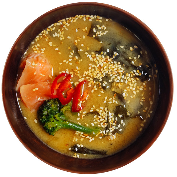 Лососевый суп с кунжутом