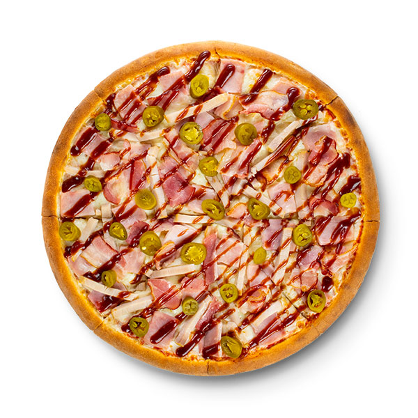 Пицца Барбекю с халапеньо тонкое тесто большая (40см)