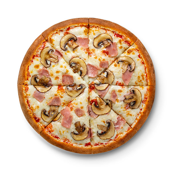 Пицца Грибная с ветчиной тонкое тесто большая (40см)