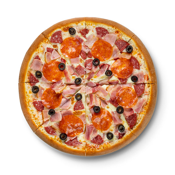 Пицца Мясной пир тонкое тесто большая (40см)