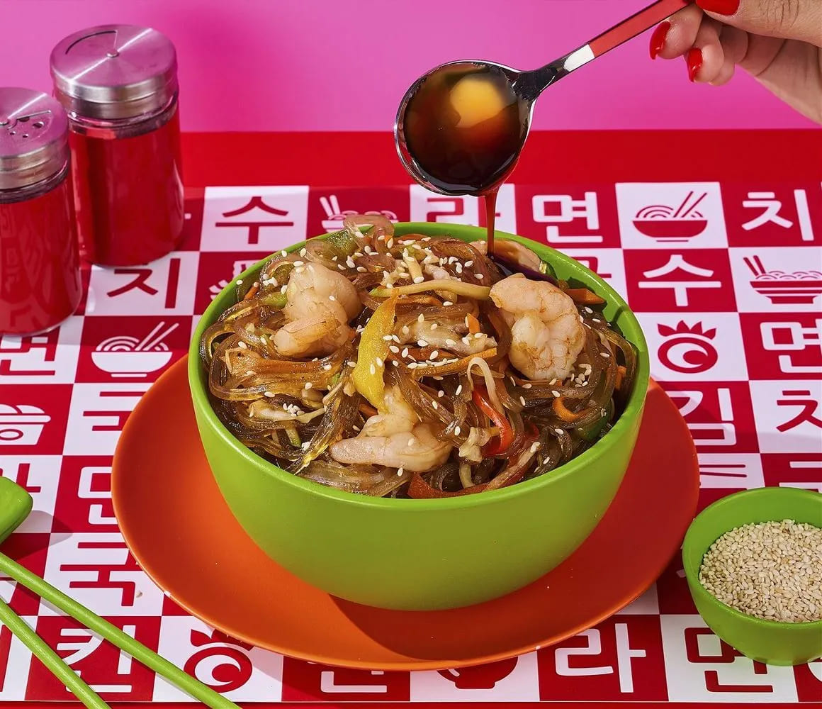 Чапче с тигровыми креветками