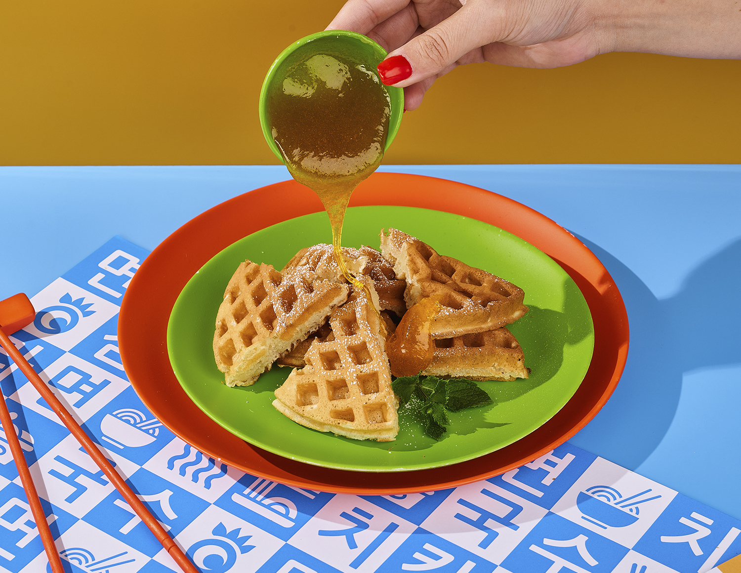 Вафли с сиропом 